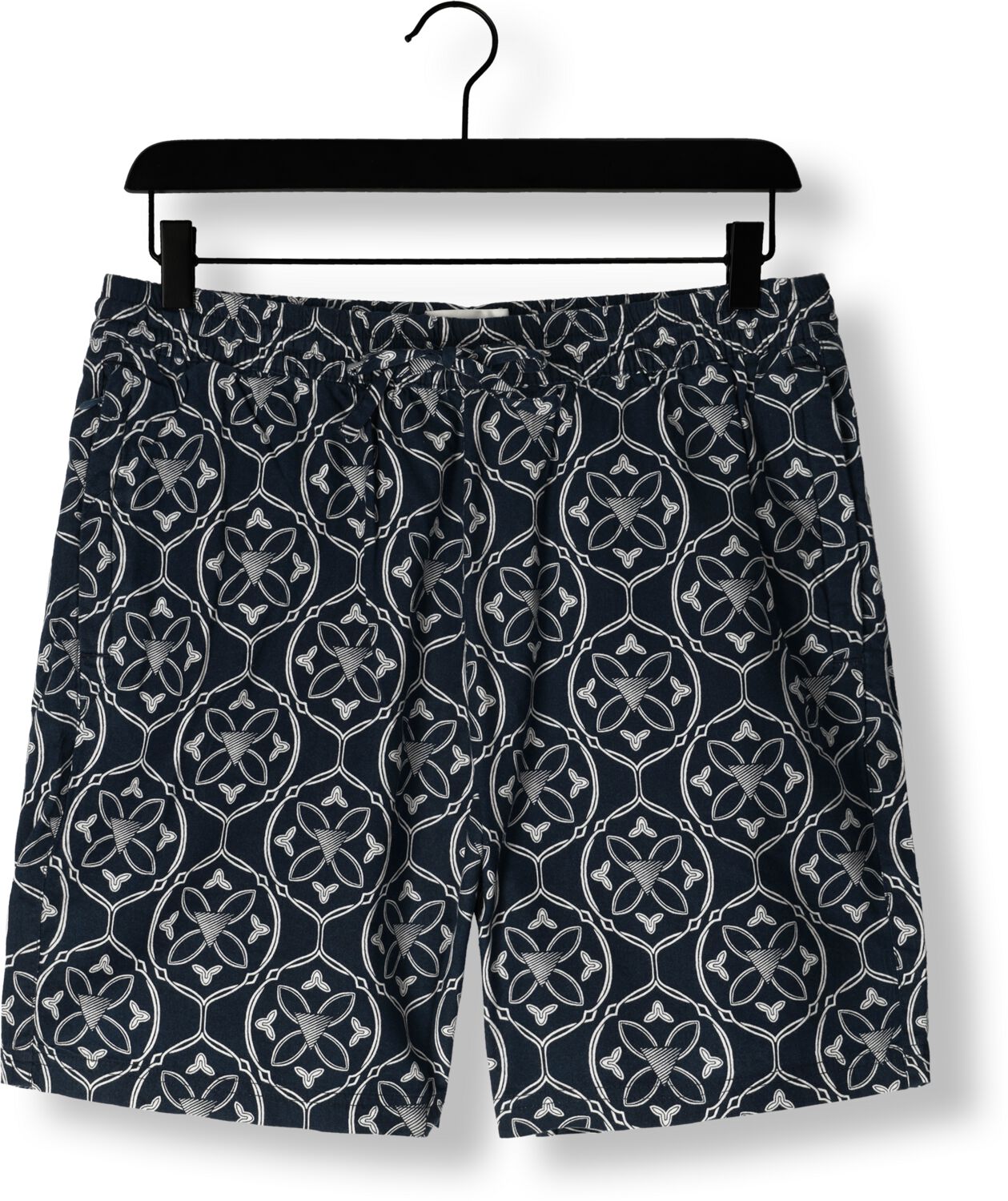 PURE PATH Heren Broeken Shorts With All-over-print And Cords Donkerblauw