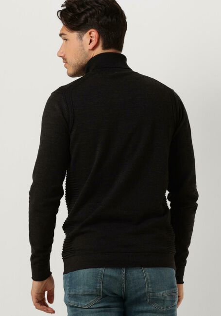Zwarte CAST IRON Coltrui TURTLENECK COTTON HEATHER PLATED - large