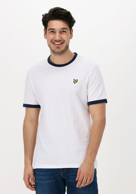 Witte LYLE & SCOTT T-shirt RINGER T-SHIRT - large