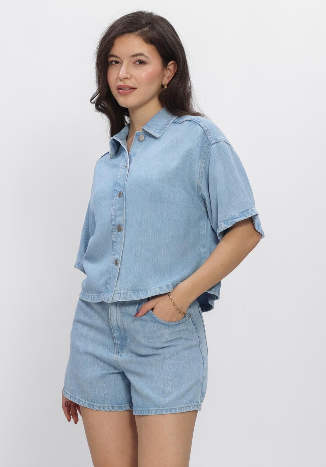 Blauwe MSCH COPENHAGEN Blouses MSCHSAPHINA 2 4 SHIRT - large