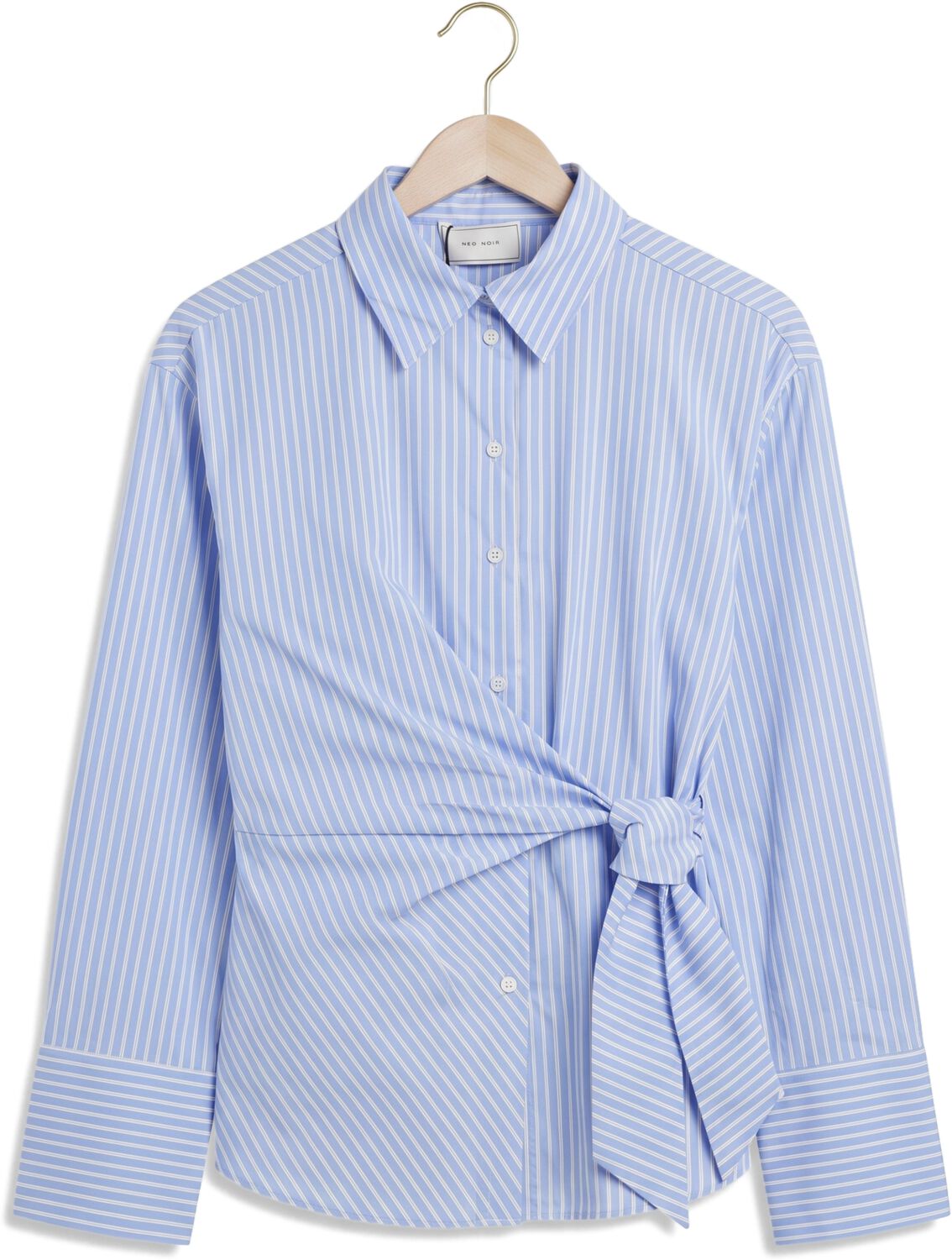 NEO NOIR Dames Blouses Helisa Stripe Shirt Lichtblauw