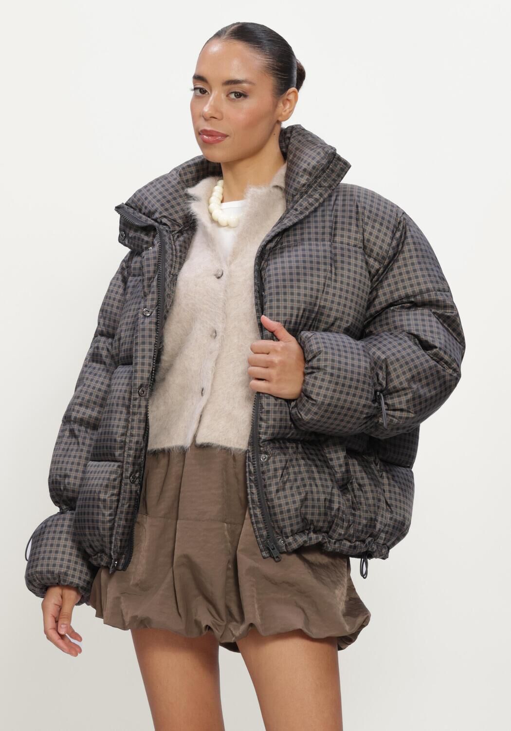Donkergrijze MODSTR&Ouml;M Gewatteerde jas ODINMD PRINT JACKET - large