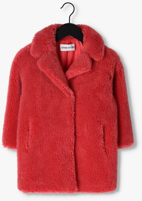 Roze STAND STUDIO Teddy jas CAMILLE COCOON MINI COAT - large