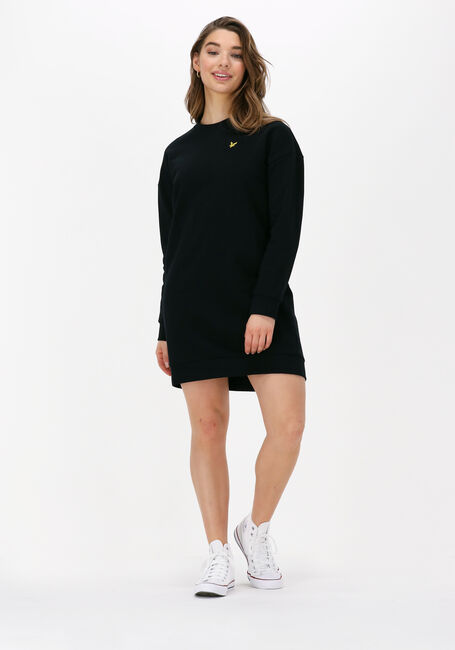 Zwarte LYLE & SCOTT Mini jurk SWEATTSHIRT DRESS - large