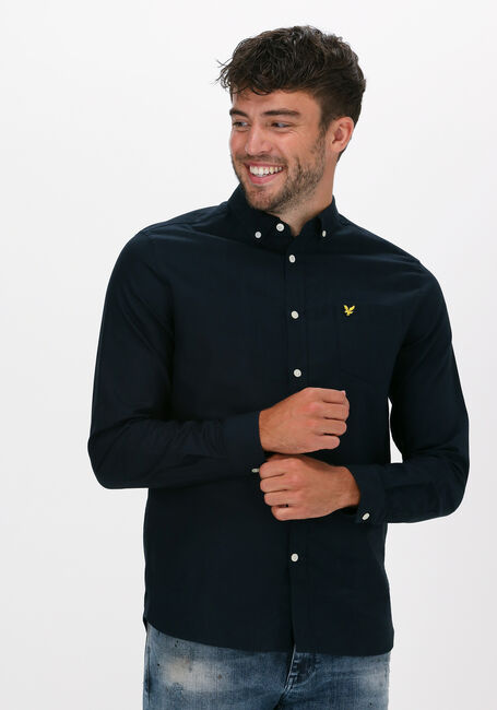 Donkerblauwe LYLE & SCOTT Casual overhemd OXFORD SHIRT - large
