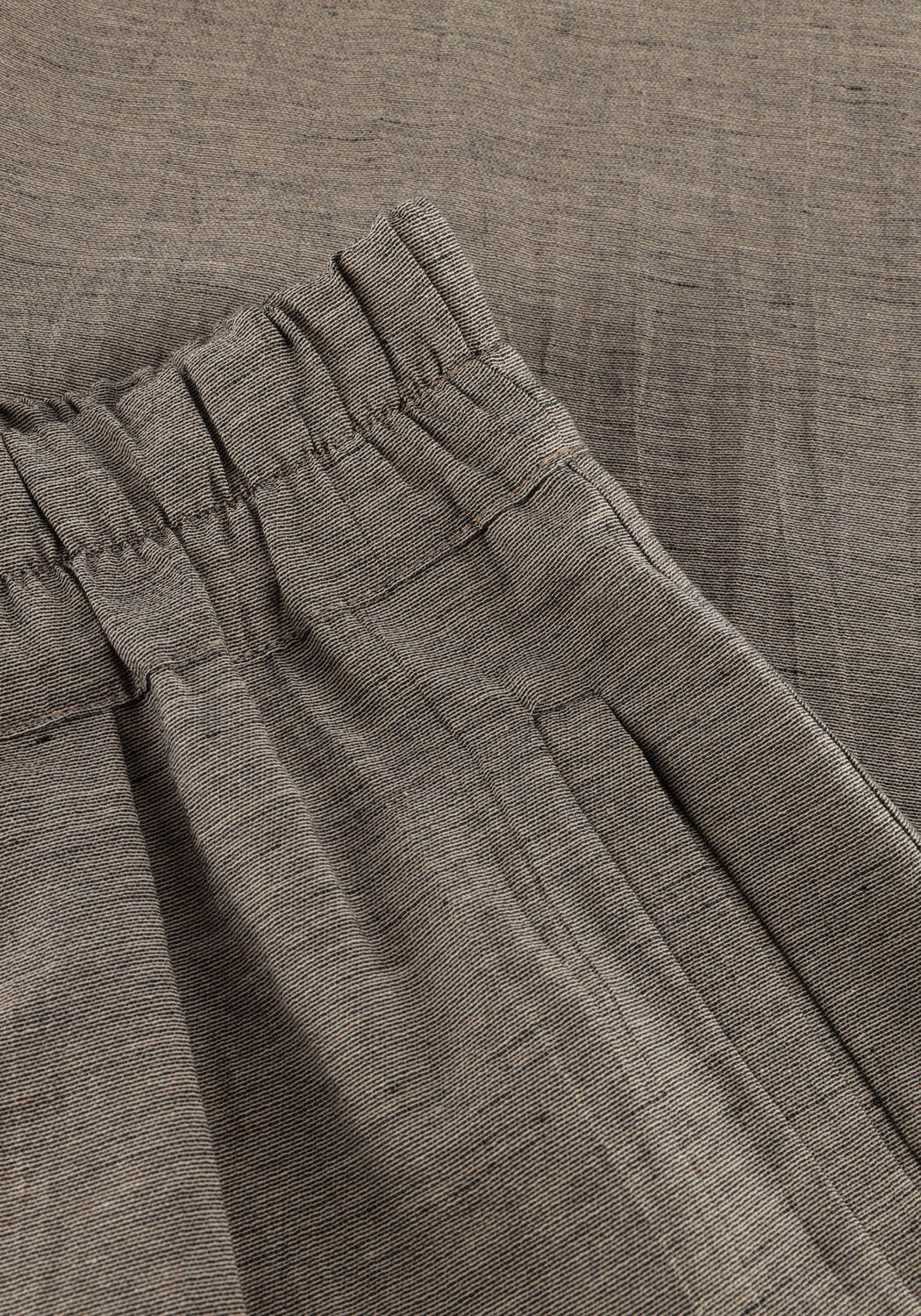 Taupe BY-BAR Wijde broek BENJI MELANGE PANTS - large