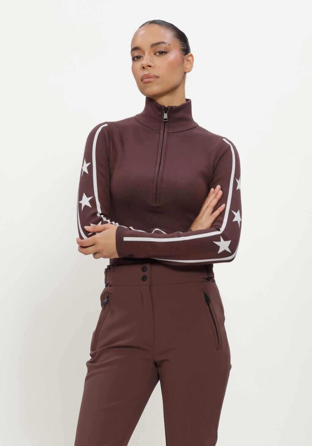 AIRFORCE Dames Truien & Vesten Stella Star Knitted Pully Bruin