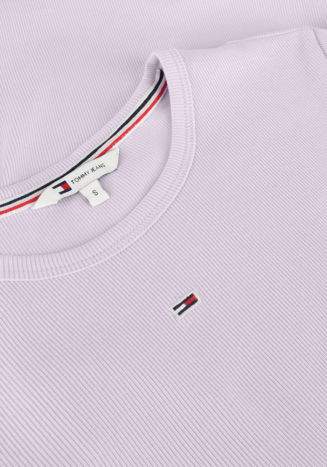 Lila TOMMY JEANS T-shirt TJW SLIM ESSENTIAL RIB - large