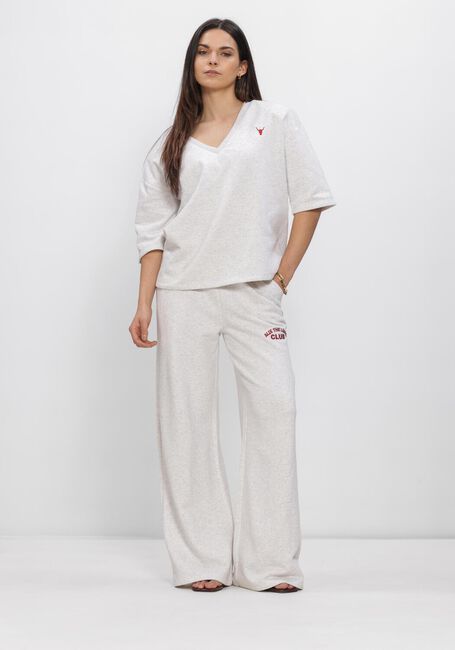 Lichtgrijze ALIX THE LABEL Broeken LADIES KNITTED WIDE LEG SWEAT PANTS - large