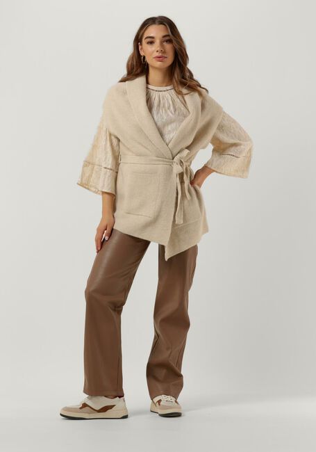 Witte SUMMUM Gilet SLEEVELESS CARDIGAN COSY SHIMMER WOOL KNIT - large