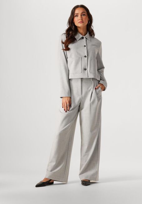 Grijze MSCH COPENHAGEN Pantalon MSCHHENRIKE HW PANTS - large