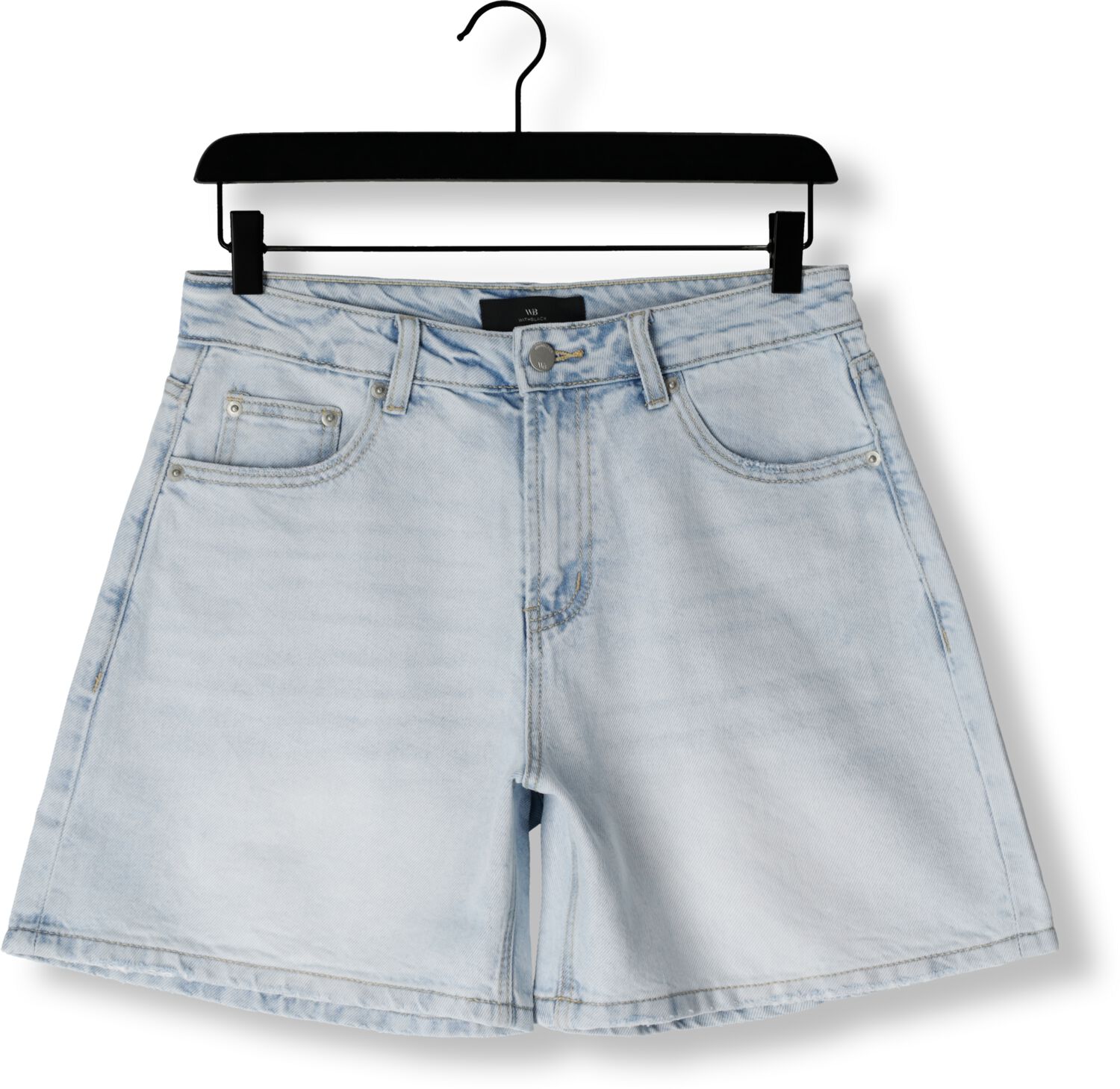 WITHBLACK Dames Jeans Wblkarolina Denim Short Lichtblauw