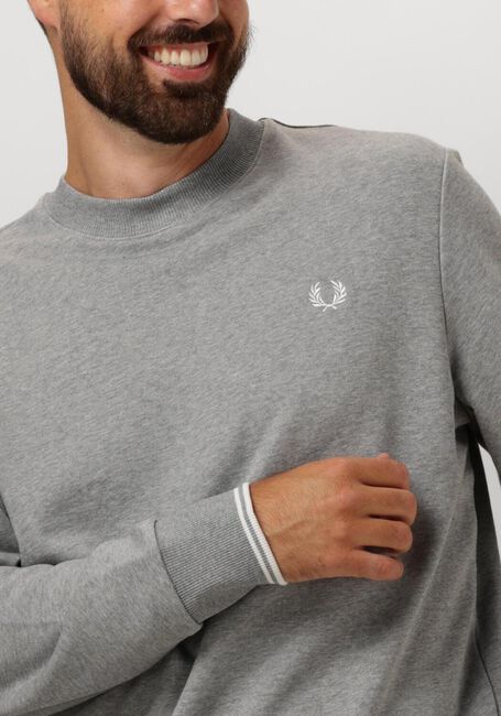 Grijze FRED PERRY Trui CREW NECK SWEATSHIRT - large