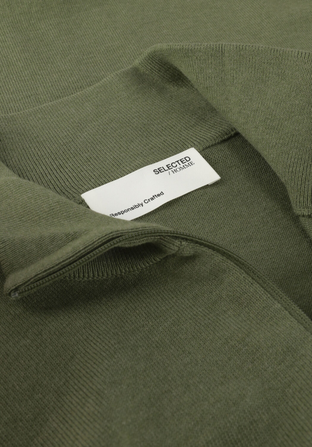 Groene SELECTED MEN Trui SLHBERG HALF ZIP CARDIGAN NOOS - large