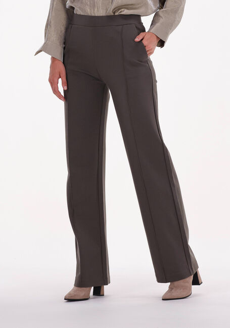 Taupe KNIT-TED Wijde broek FLOOR PANT - large