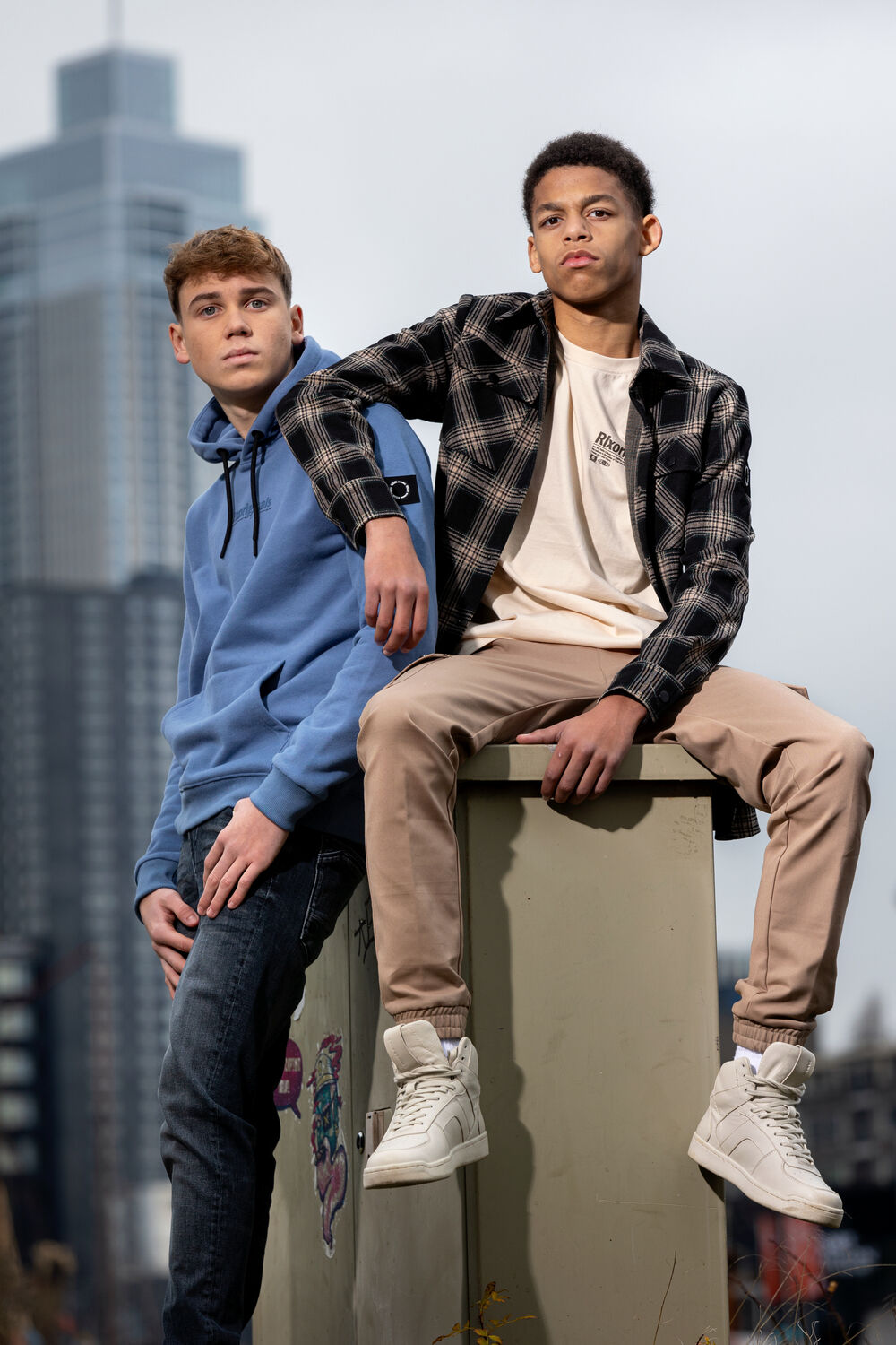 Zwarte RELLIX Casual overhemd SHIRT JACKET BIG CHECK - large