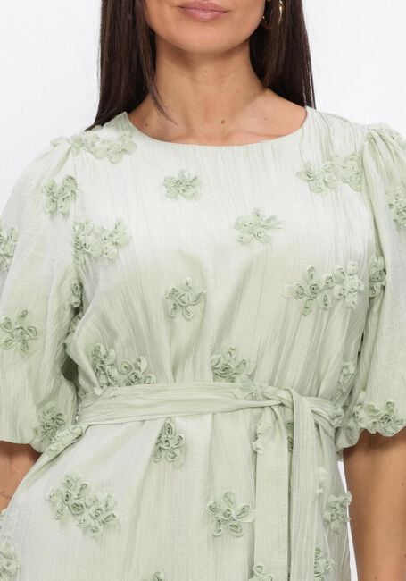 Mint JANSEN AMSTERDAM Mini jurk ROXY JURK 3DF1 596 SHORT PUFFED SLEEVE 3D FLOWERS - large