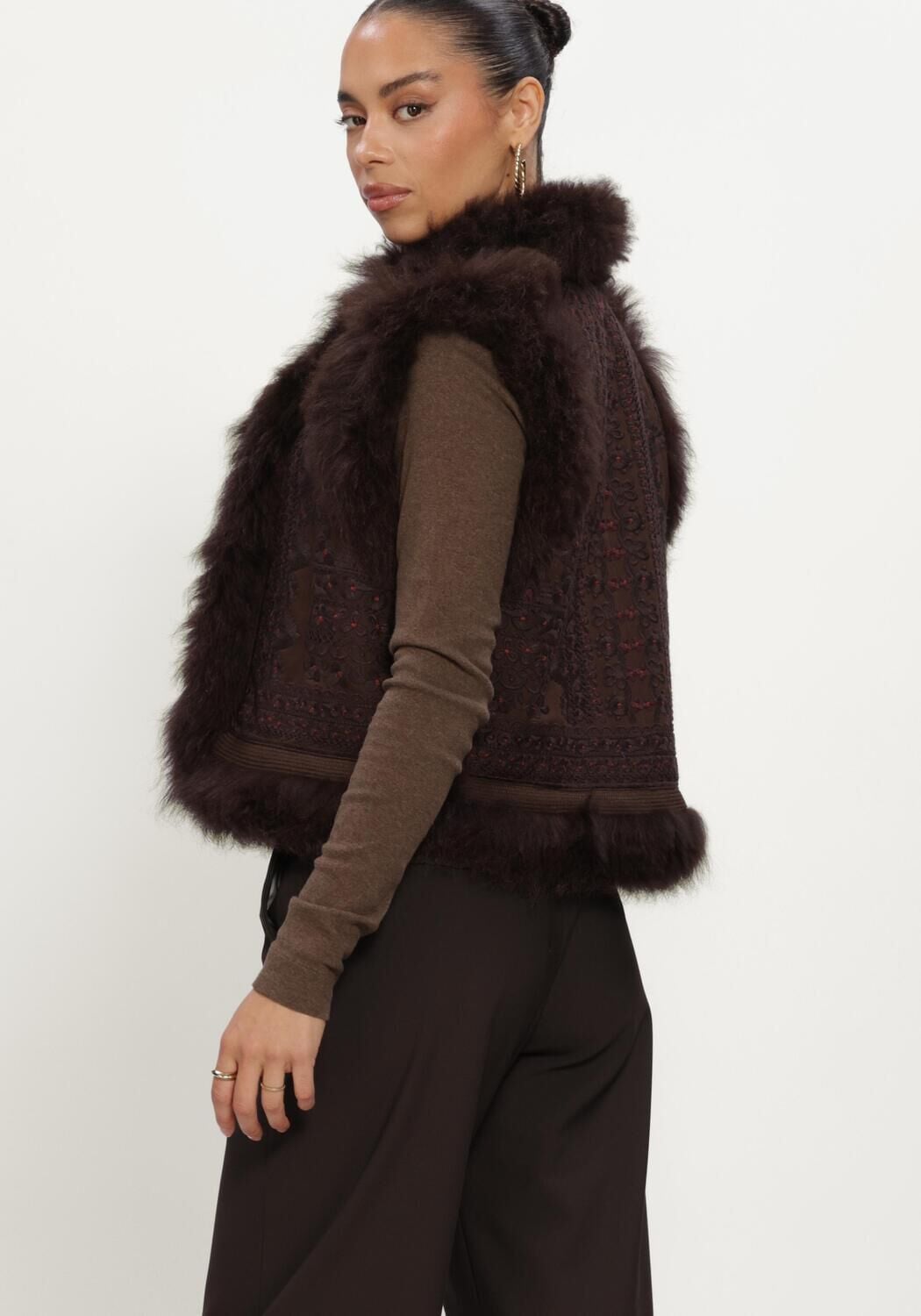 ANTIK BATIK Dames Blouses Sando Gilet Bruin