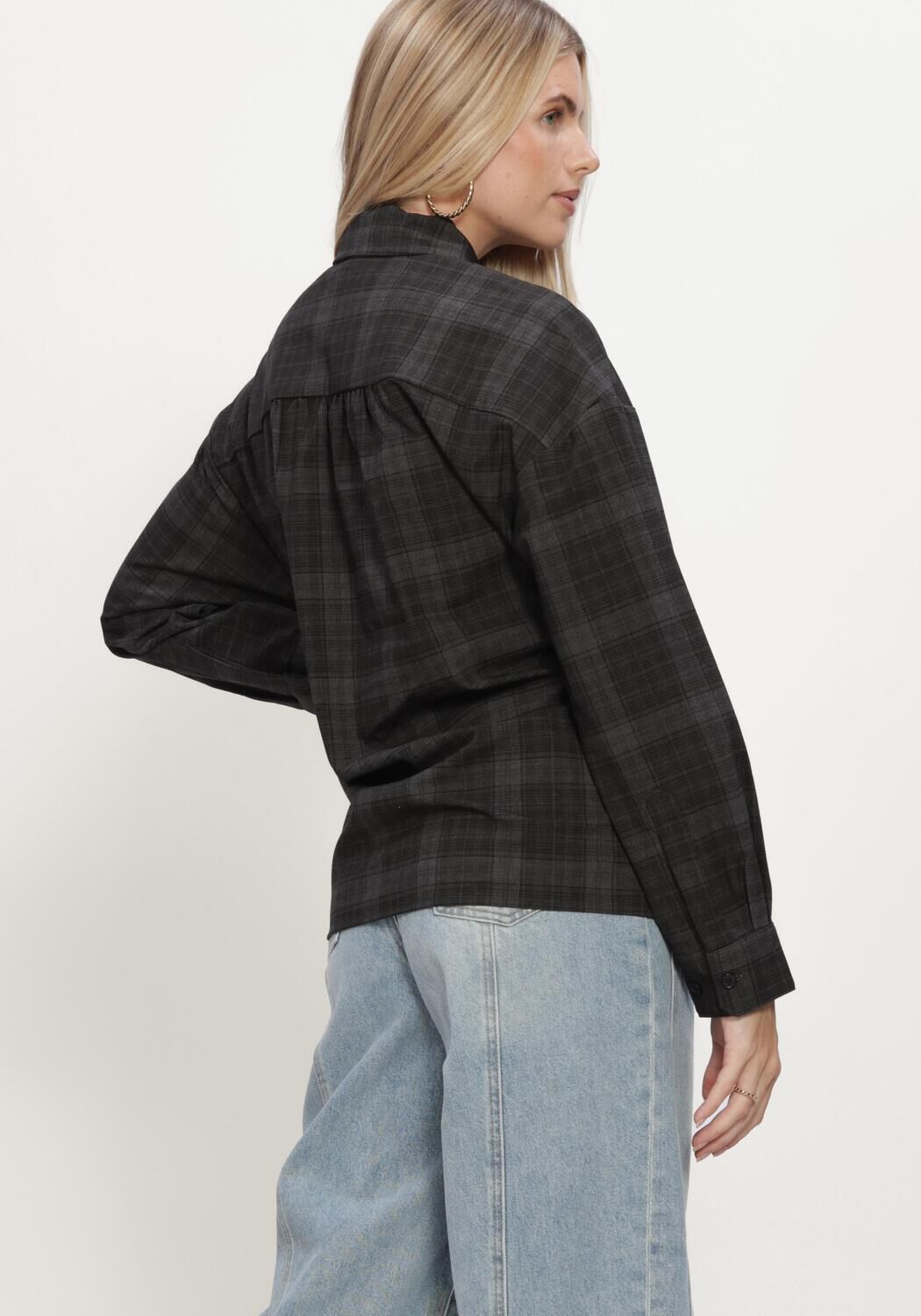 Antraciet OBJECT Blouses OBJDIENA L/S RE SHIRT - large