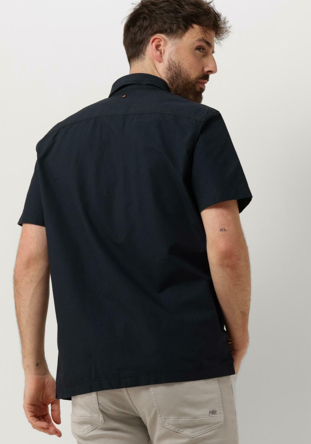 PME LEGEND Heren Overhemden Short Sleeve Shirt Ctn Ottoman Blauw