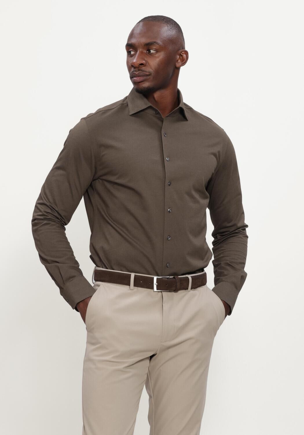 Groene PROFUOMO Casual overhemd SHIRT ONE PIECE - large