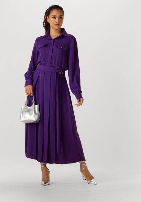 Paarse LIU JO Midi jurk ABITO CAMICIA CON CINTA - large