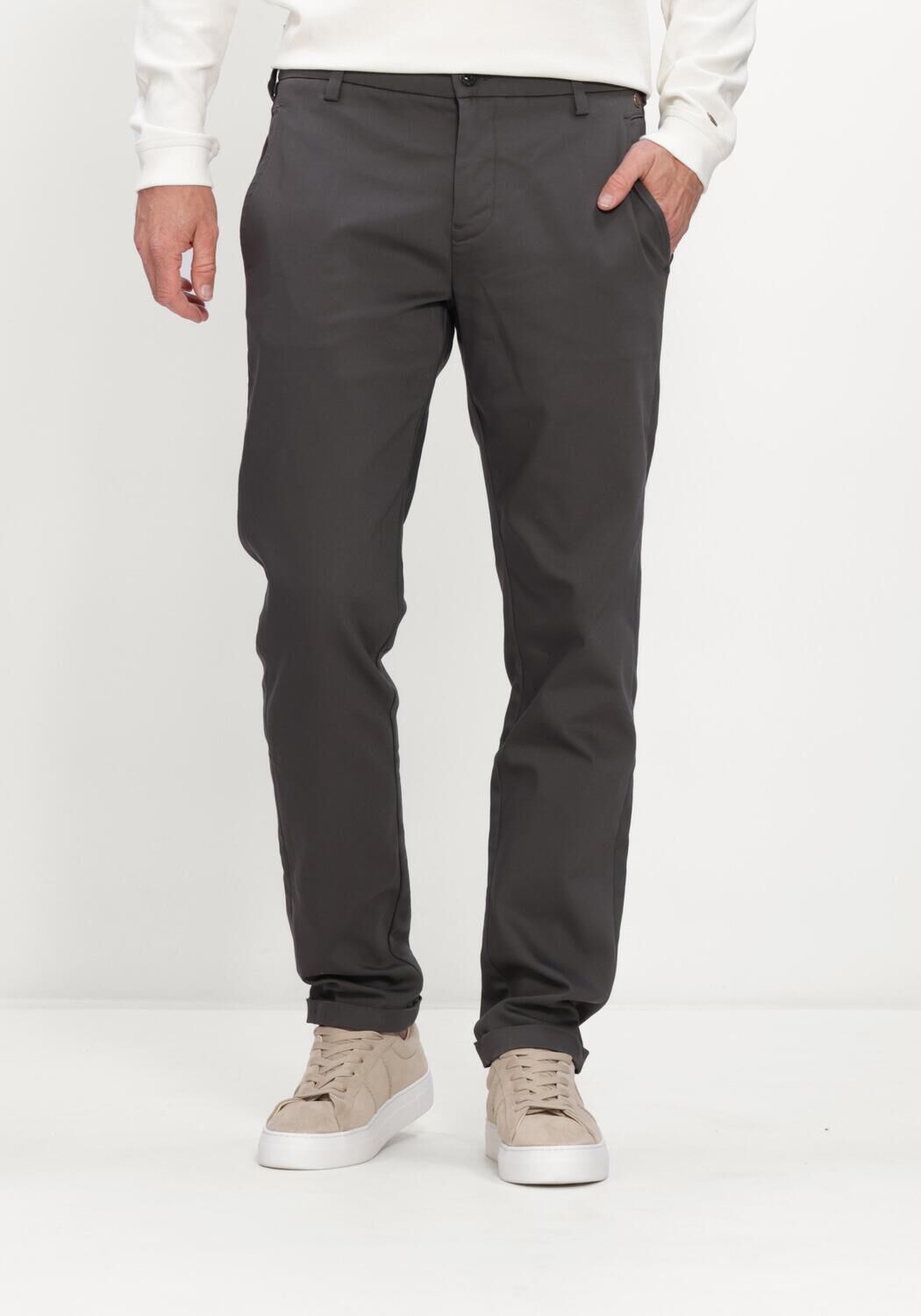Donkergrijze CAST IRON Lange broeken CYLAS TAPERED CHINO MEGDA POWER - large