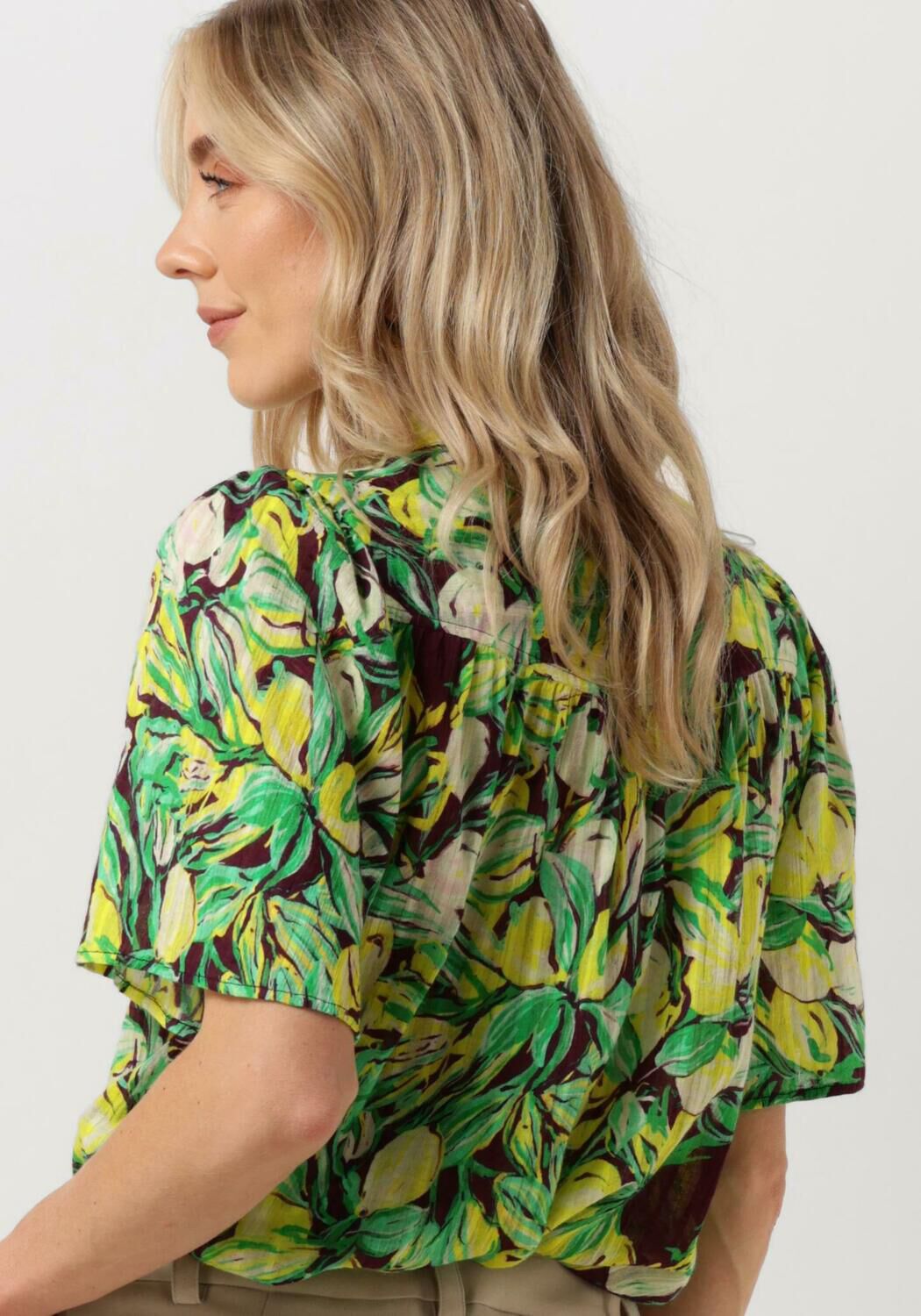 POM AMSTERDAM Dames Blouses Lemon Tree Blouse Roest