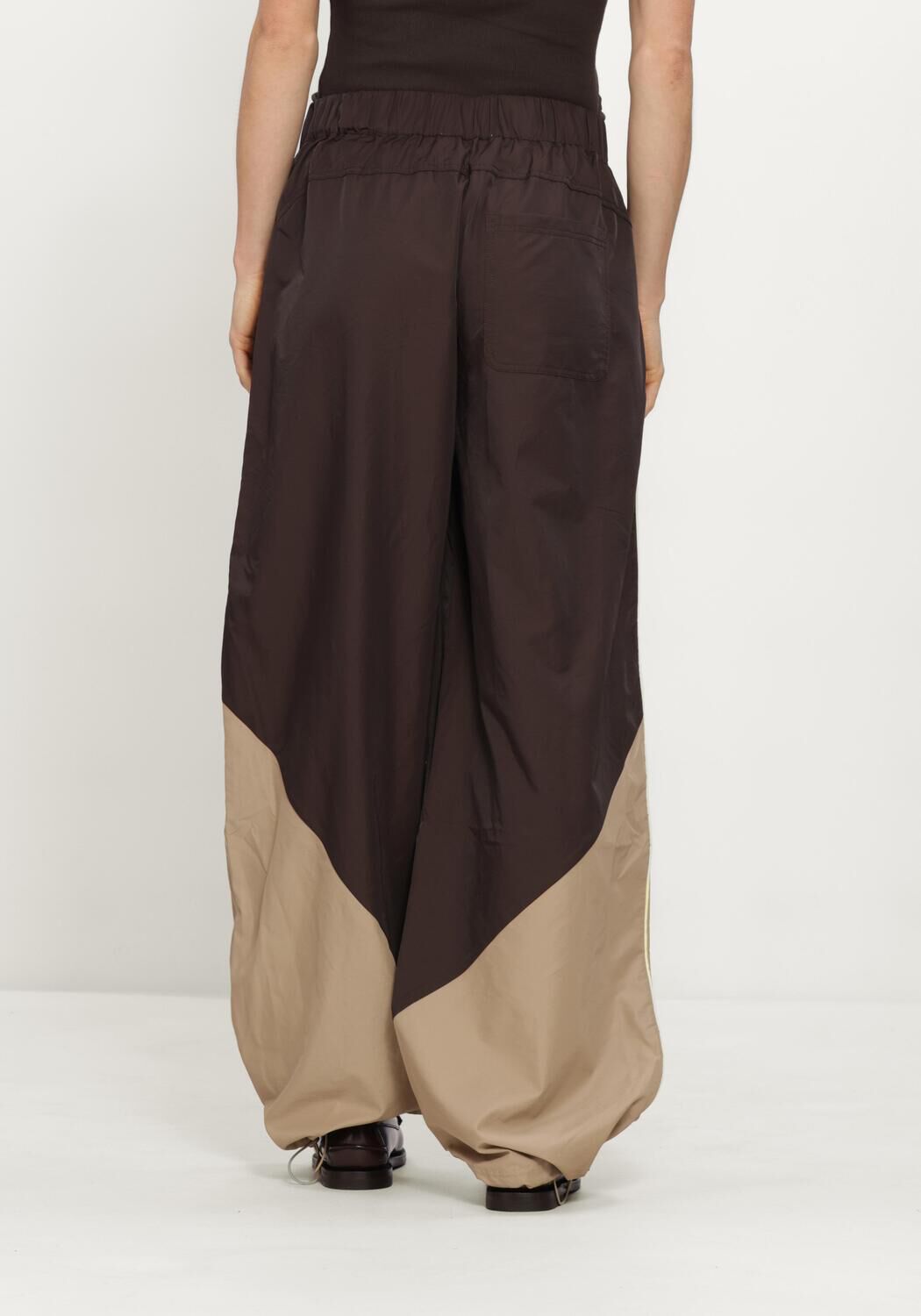 Bruine CO'COUTURE Wijde broek ALORACC BLOCK PANT - large