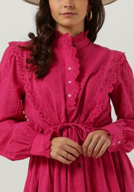 Roze SCOTCH & SODA Mini jurk MINI SHIRT DRESS WITH LACE DETAIL IN ORGANIC COTTON - large