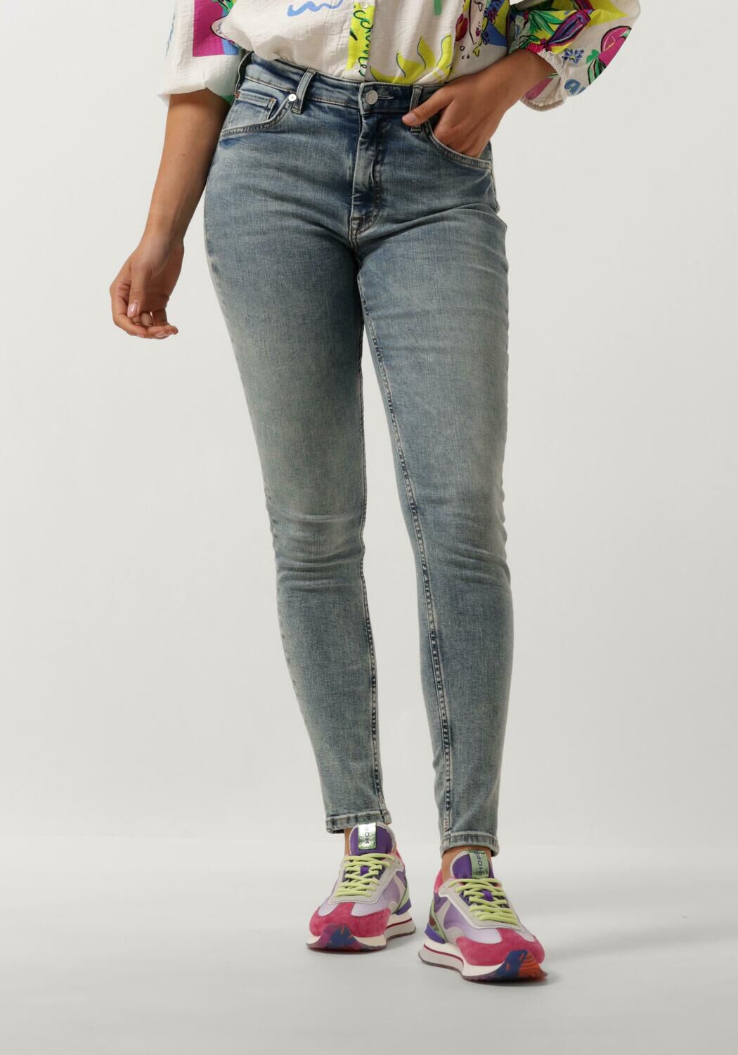 SCOTCH & SODA Dames Jeans Haut High Rise Skinny Jeans Blauw