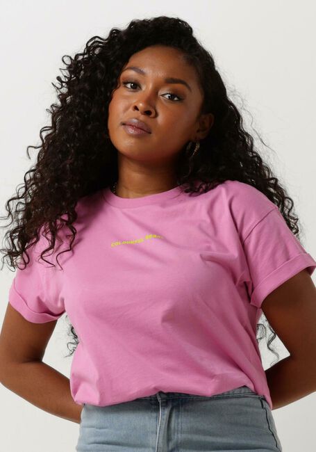 Roze COLOURFUL REBEL T-shirt UNI LOGO BOXY TEE - large