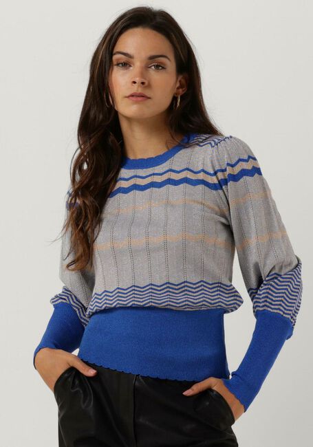 Blauwe NEO NOIR Trui DARY STRIPE KNIT BLOUSE - large