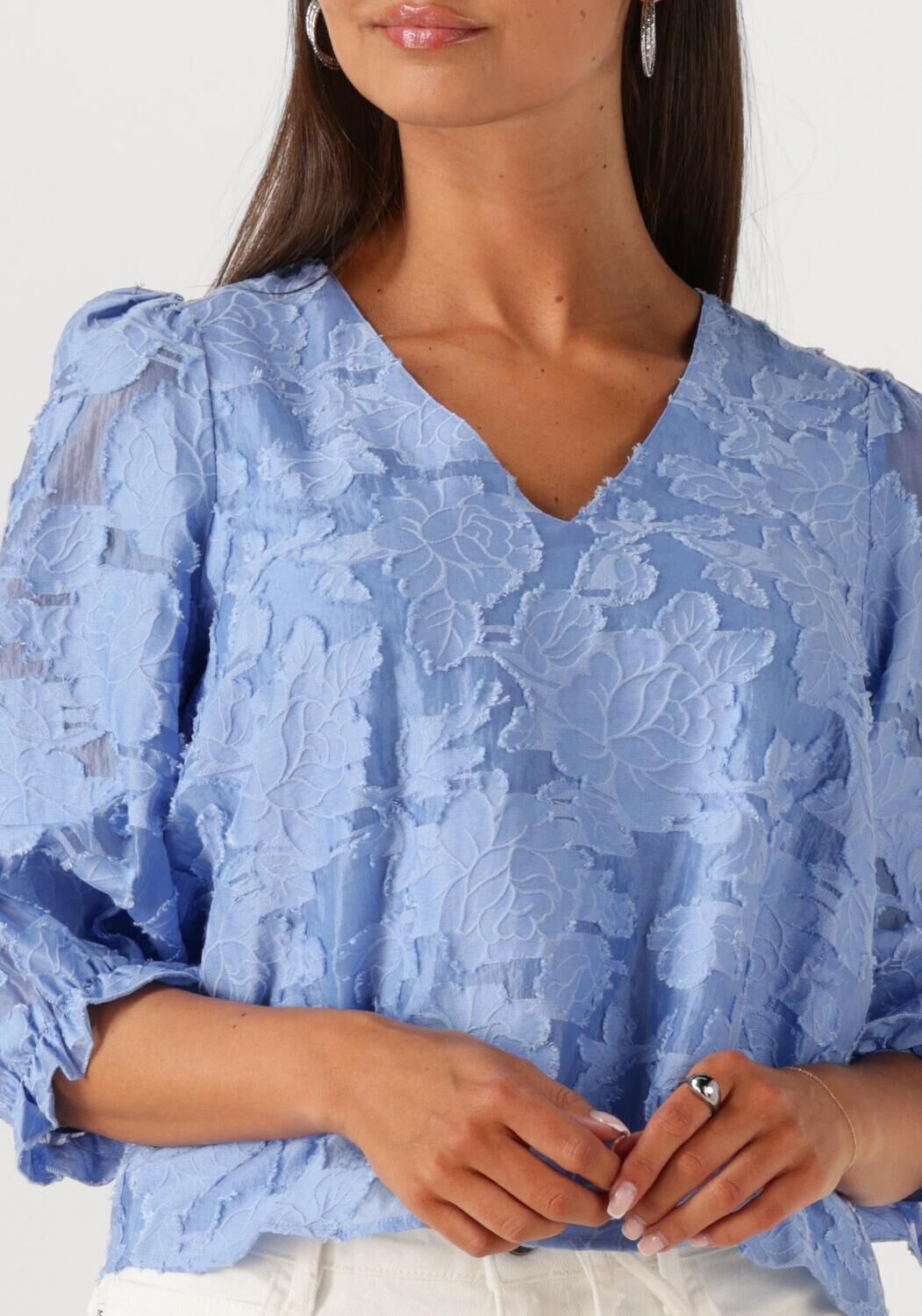 SELECTED FEMME Dames Blouses Slfcathi-sadie 3 4 Top Ff Lichtblauw