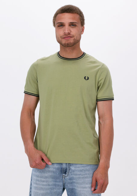 Groene FRED PERRY T-shirt TWIN TIPPED T-SHIRT - large