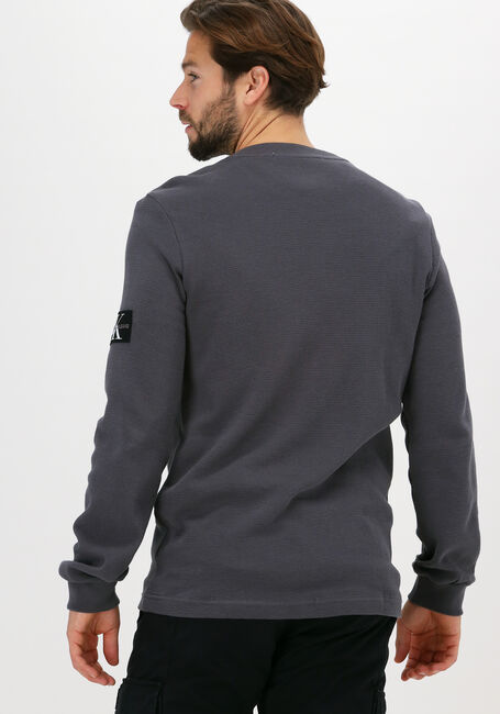 Grijze CALVIN KLEIN Sweater BADGE WAFFLE LS TEE - large
