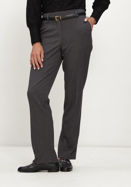 Donkergrijze OBJECT Pantalon OBJLISA MW STRAIGHT PANT NOOS - large