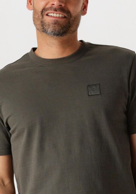 Groene PME LEGEND T-shirt SHORT SLEEVE R-NECK JACQUARD STRIPES - large