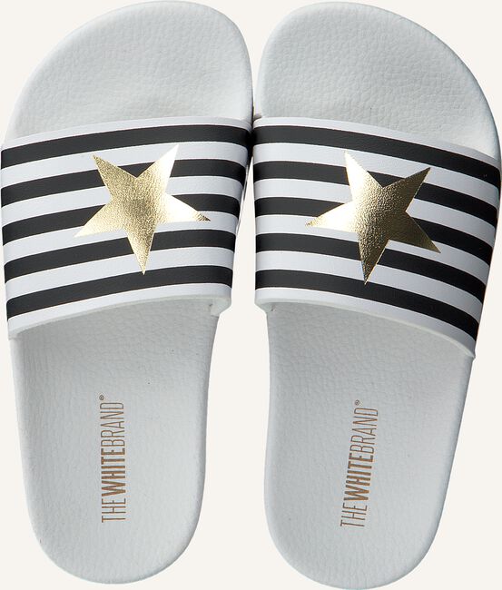Witte THE WHITE BRAND Badslippers STAR WHITE STRIPES Witte THE WHITE BRAND Badslippers STAR WHITE STRIPES - large