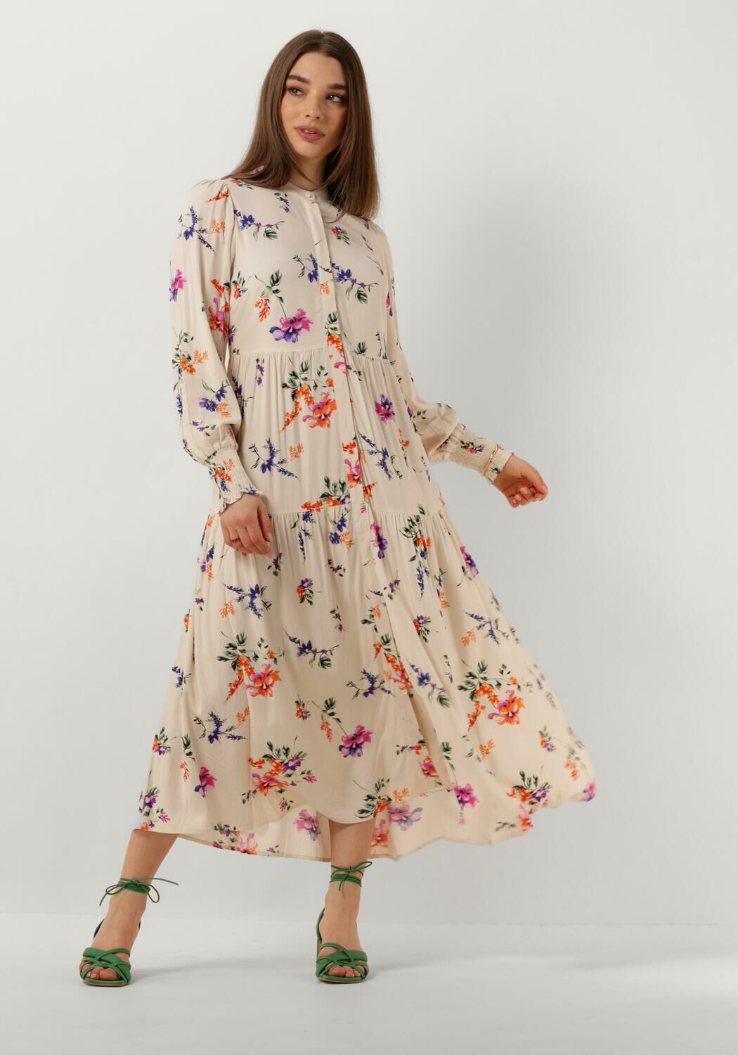 Y.A.S Gedessineerde jurk YASASINA LS LONG SHIRT DRESS S. NOOS