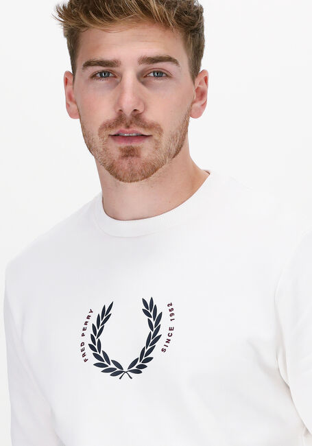 Gebroken wit FRED PERRY Sweater LAUREL WREATH SWEATSHIRT - large