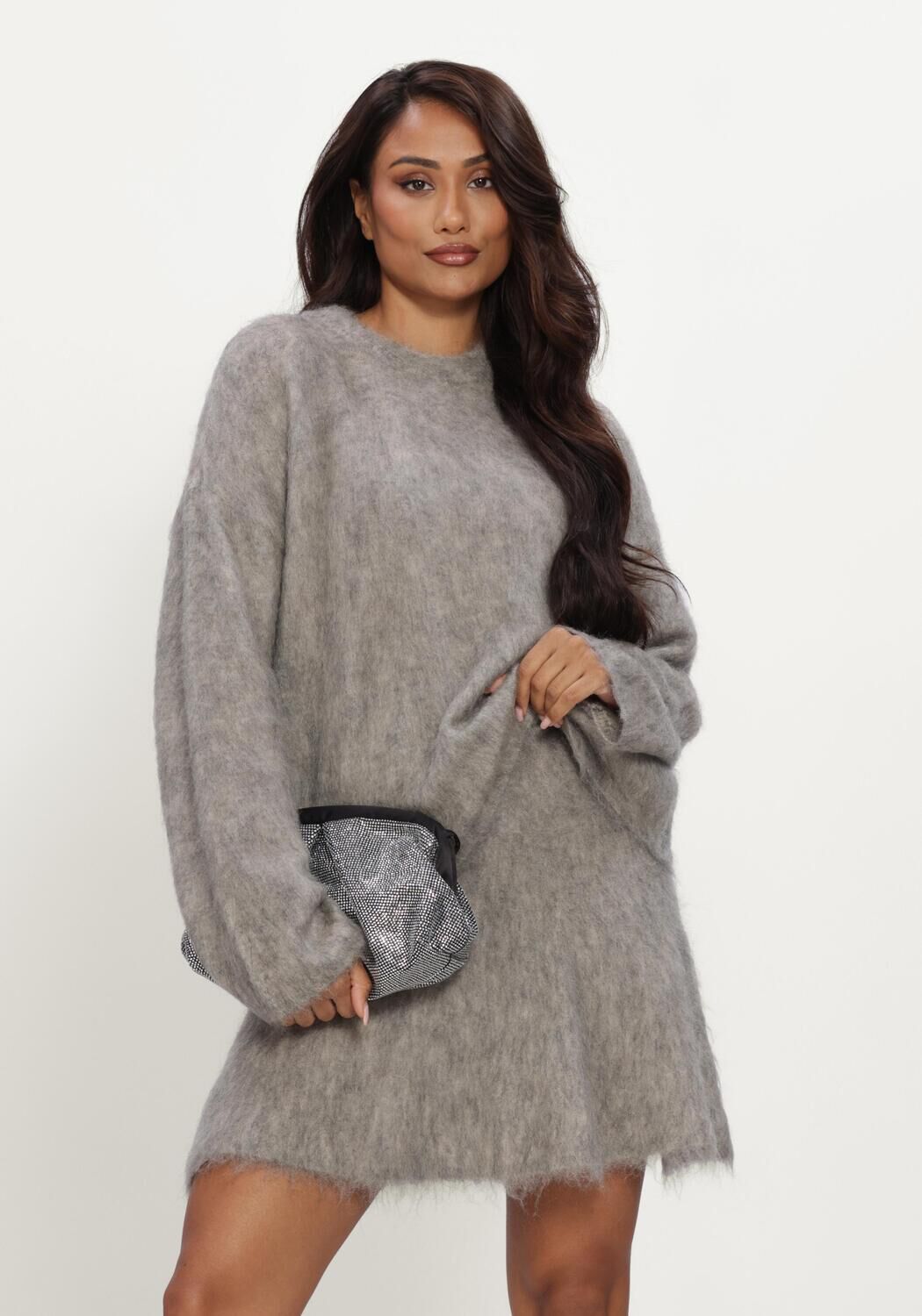 Lichtgrijze Y.A.S. Trui YASTILDE LS MOHAIR BLEND PULLOVER NOOS - large