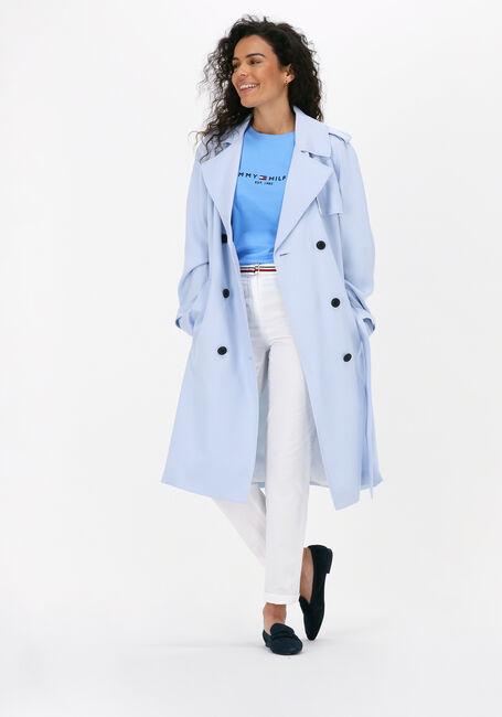 Lichtblauwe TOMMY HILFIGER Mantel TENCEL DB TRENCH - large