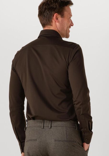 Bruine PROFUOMO Klassiek overhemd SHIRT X-CUTAWAY SF JAPANESE KNITTED - large