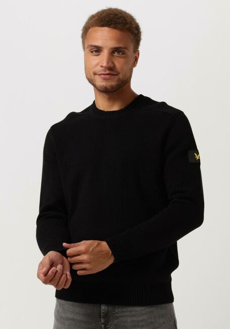 Zwarte LYLE & SCOTT Trui SHOULDER DETAIL CREW NECK KNIT - large