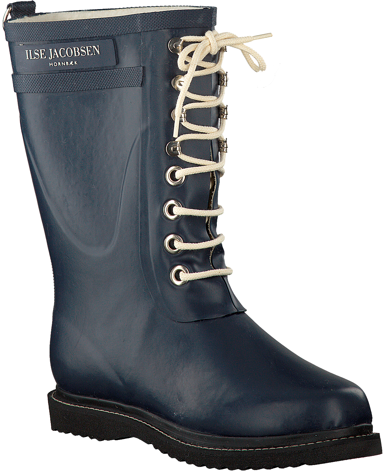 Blauwe ILSE JACOBSEN Regenlaarzen RUB15 | Omoda Ilse Jacobsen regenlaarzen lang met veters kleur blauw
