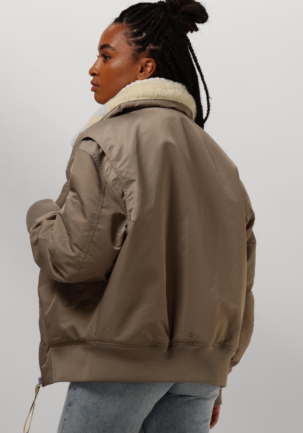 CALVIN KLEIN Dames Jassen Aviator Sherpa Jacket Beige