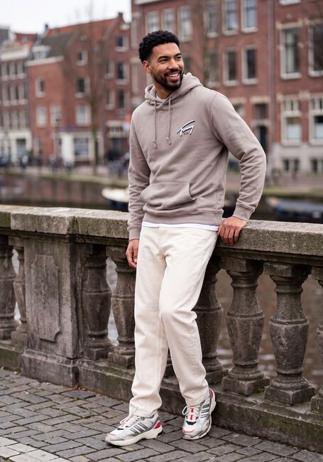 Zand TOMMY JEANS Sweater TJM REG NYC SIGNATURE HOODIE EXT - large