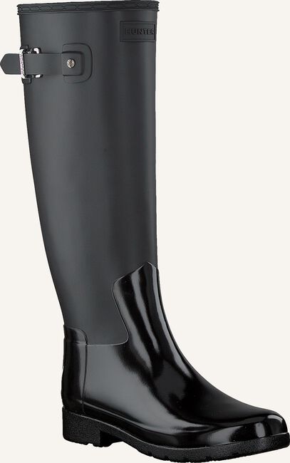 Zwarte HUNTER Regenlaarzen WOMENS REFINED TALL GLOSS DUO Zwarte HUNTER Regenlaarzen WOMENS REFINED TALL GLOSS DUO - large