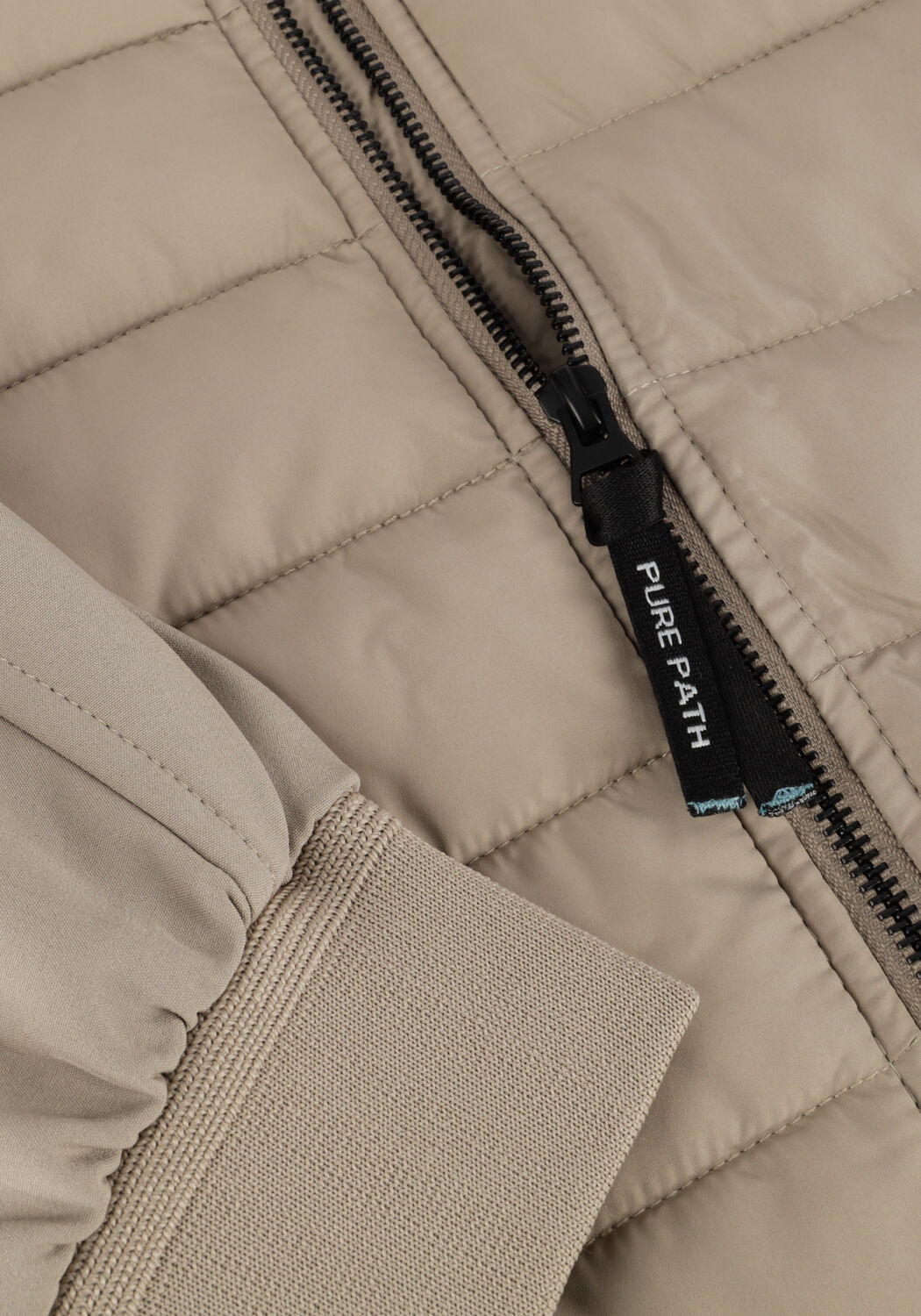 Beige PURE PATH Gewatteerde jas REGULAR FIT PADDED JACKETS - large